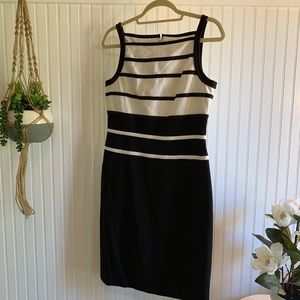 White House Black Market WHBM Striped Dress sz 10